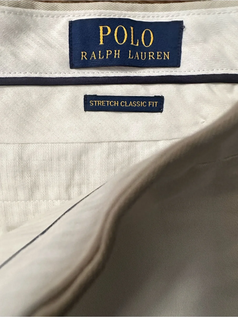 Polo by Ralph Lauren Cream Flat Front Chino Shorts